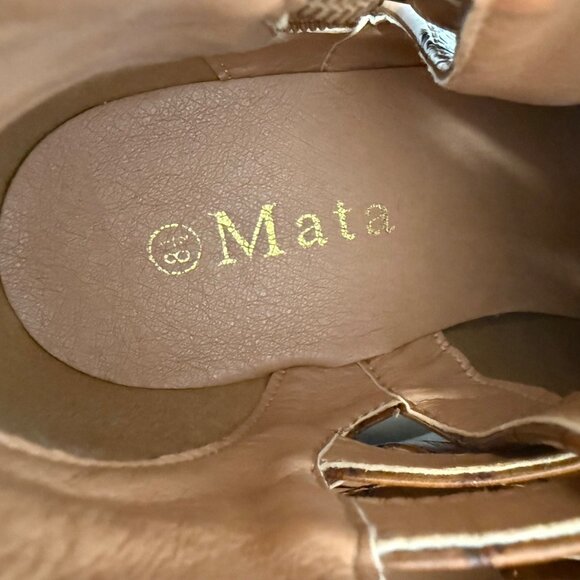 Mata Croc Embossed Ankle Boots Brown Size 8.5 Double Buckle Straps Western Style - Picture 11 of 15